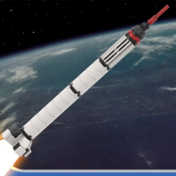 MOC Космический Меркурий-RedStone Ракетные строительные блоки Наука Мини-размер Исследовать Ракета-носитель Кирпичная игрушка для детей Подарки на день рождения