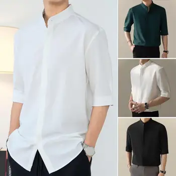 Plus Размер 3XL-M Высокоэластичные бесшовные рубашки Мужчины с длинным рукавом Высокое качество Тонкая повседневная роскошная рубашка Социальная торжественная рубашка