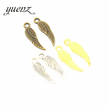YuenZ 70 шт. 3 цвета Античное бронзовое крыло Шарм подходит для браслетов Ожерелье Кулон DIY Металлические ювелирные изделия 19 * 5 мм D405