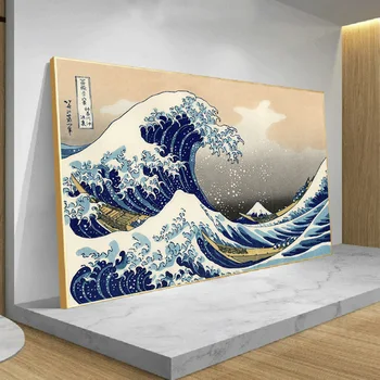 Большая волна Канагава, Япония, укиё-э, винтажные художественные плакаты и принты на холсте, настенная живопись, картины для гостиной, настенный художественный декор